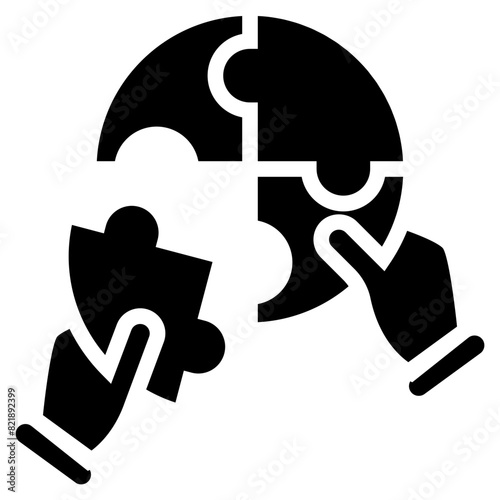 Collaboration Solid Icon Design Vector