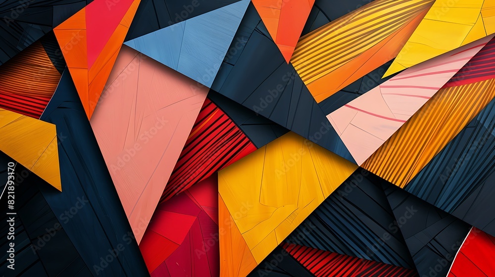 Fototapeta premium Vibrant Geometric Abstract Background in Bold Colors for a Modern and Dynamic Look