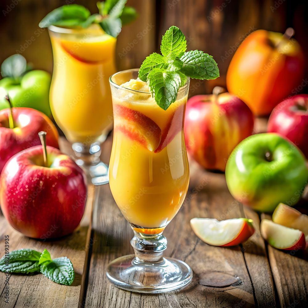Fototapeta premium Multifruit juice and fresh frui