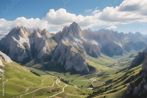 Mountain landscape of Picos de Europa, Spain photo