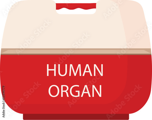 Vector illustration of a medical container used for human organ transport for transplants