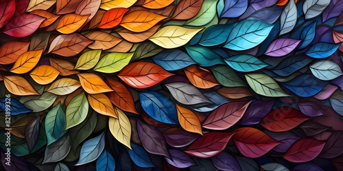 Vibrant Spectrum A Colorful Array of Textured Leaves