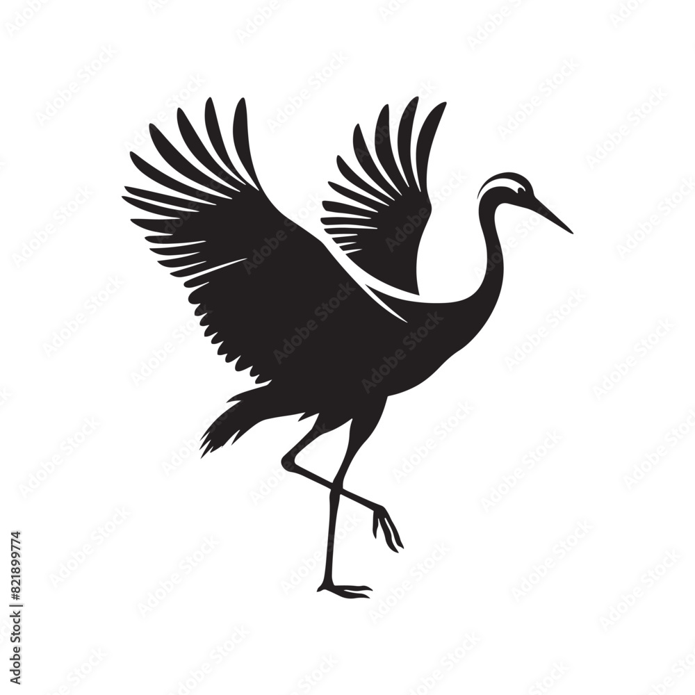 Crane Vector Silhouette: Black Vector Art Capturing the Graceful Majesty and Elegance of These Iconic Water bird - Crane bird Illustration. Crane Vector Silhouette: Black Vector Art Capturing the Graceful Majesty and Elegance of These Iconic Water bird - Crane bird Illustration.