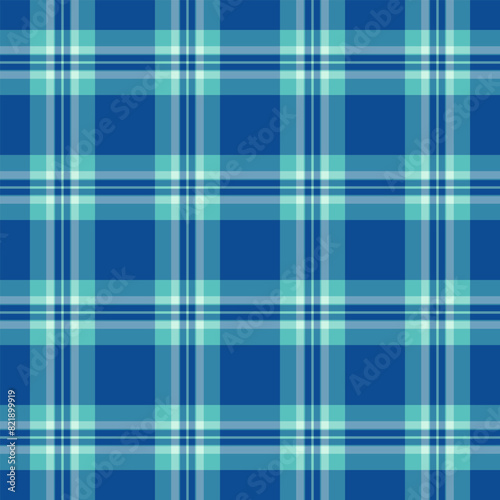 Gentle seamless texture fabric, wear vector background plaid. Business check pattern tartan textile in cyan and teal colors.