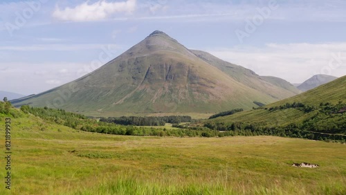 Aerial view of Ben Dorain mountain in the Highlands, Bridge of Orchy, United Kingdom. photo