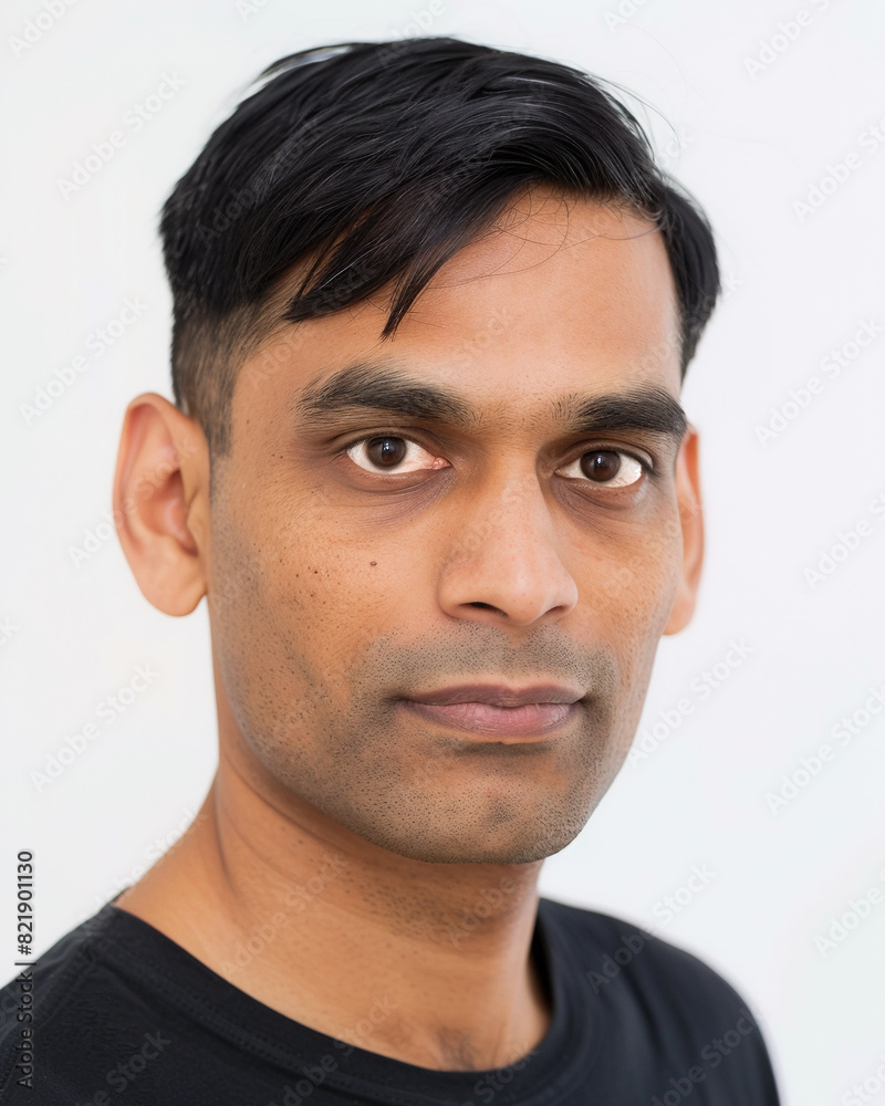Serious South Asian businessman in black shirt Serious South Asian businessman in black shirt