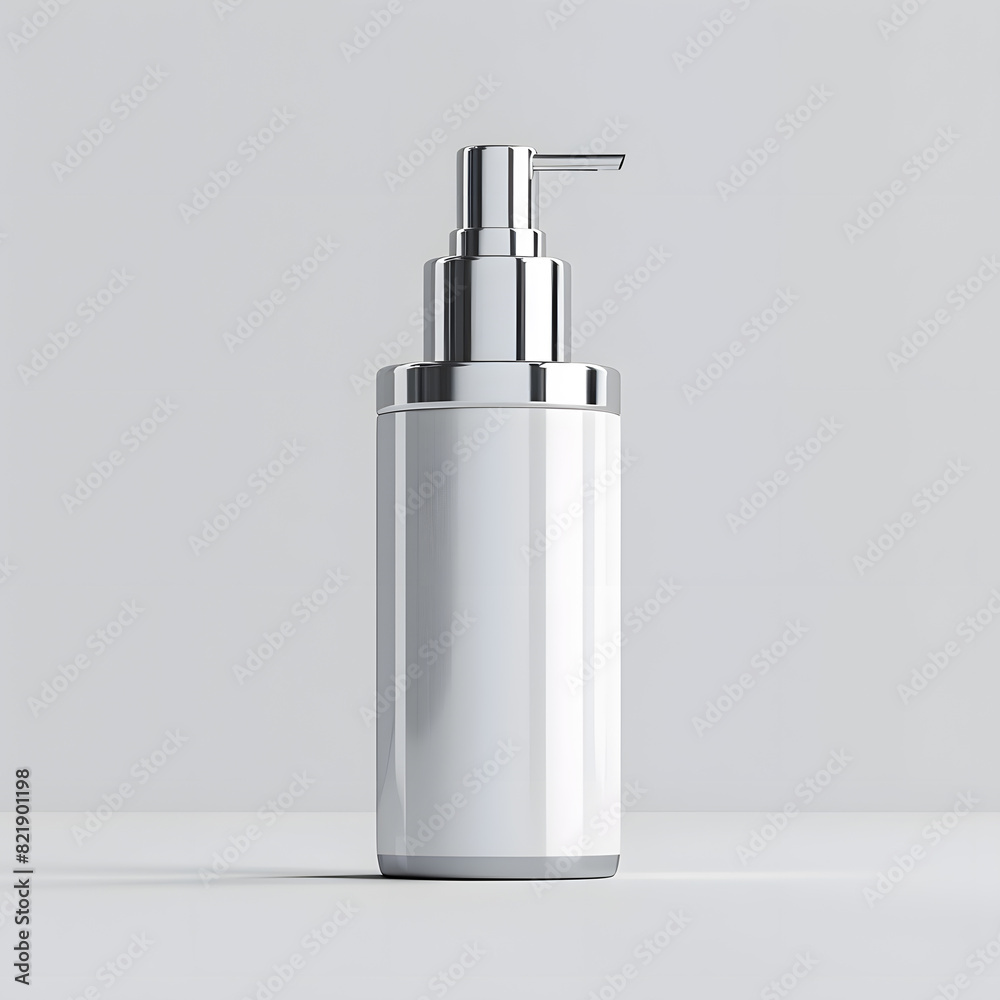 Obraz premium Hand pump serum bottle mockup isolated on white background