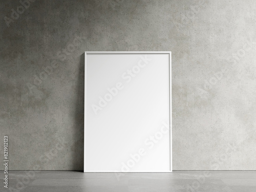 Blank horizontal poster frame mock up in living room interior  industrial living room interior background 3d rendering