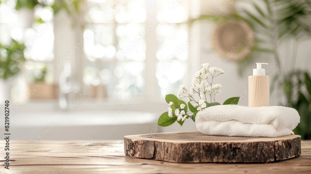 Natural Skin Care Products On Wooden Table In Bathroom Natural Skin Care Products On Wooden Table In Bathroom