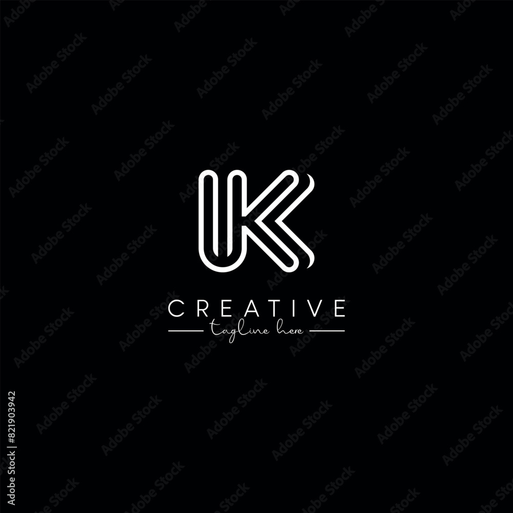 UK KU Modern Alphabet Letters Logo Design, Vector Template. UK KU Modern Alphabet Letters Logo Design, Vector Template.