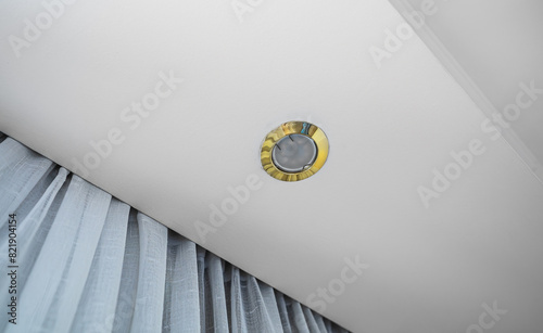 Valokuva Led light bulb built into the gypsum ceiling.