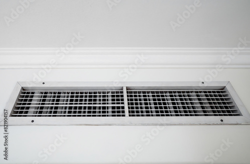 Ventilation grill in the room. Built-in air conditioner.
