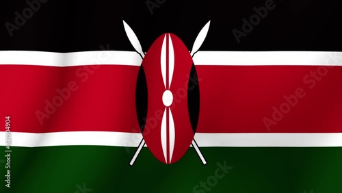 The flag of Kenya. The evolving national flag of Kenya in 3d. HD 1080p animation for presentation