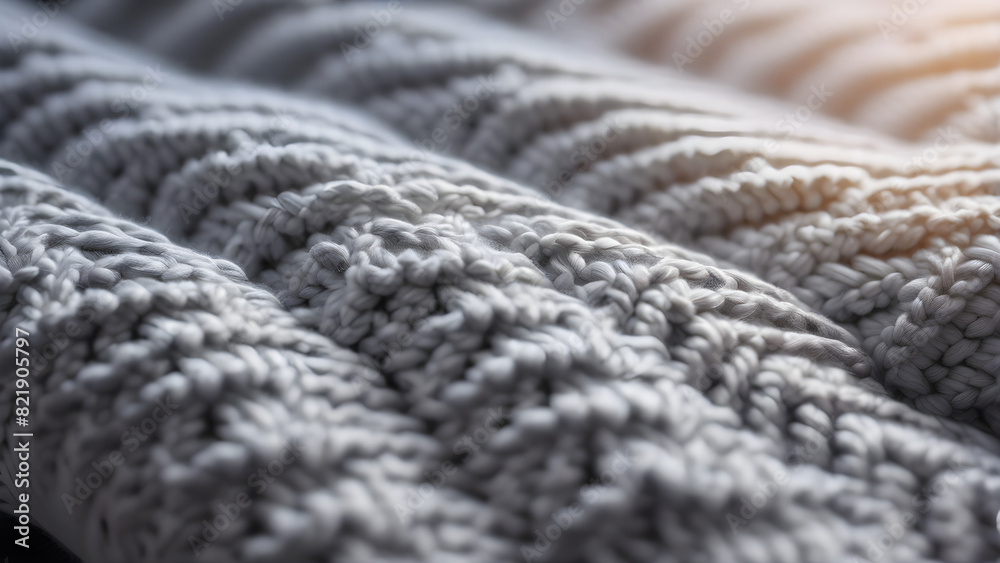Close up of grey pillow fabric and blanket on the bed, pillow advertisement, fabric advertisement, ai generated Close up of grey pillow fabric and blanket on the bed, pillow advertisement, fabric advertisement, ai generated