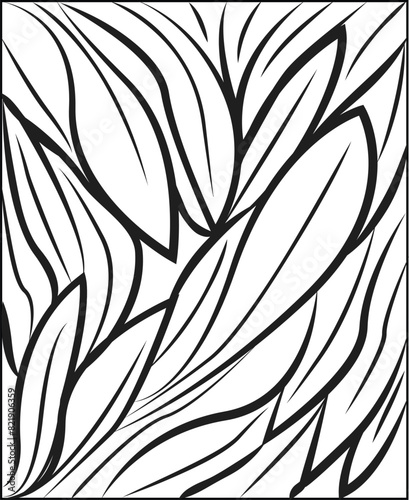 foliage line art very suitable for children's coloring books