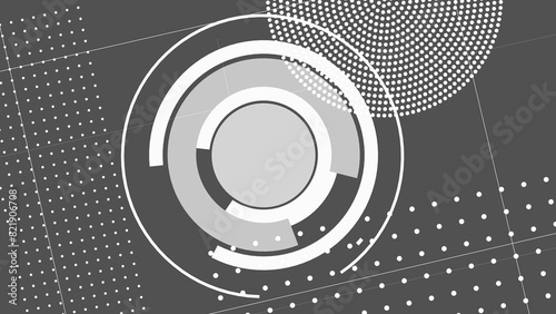 black and white background with circles