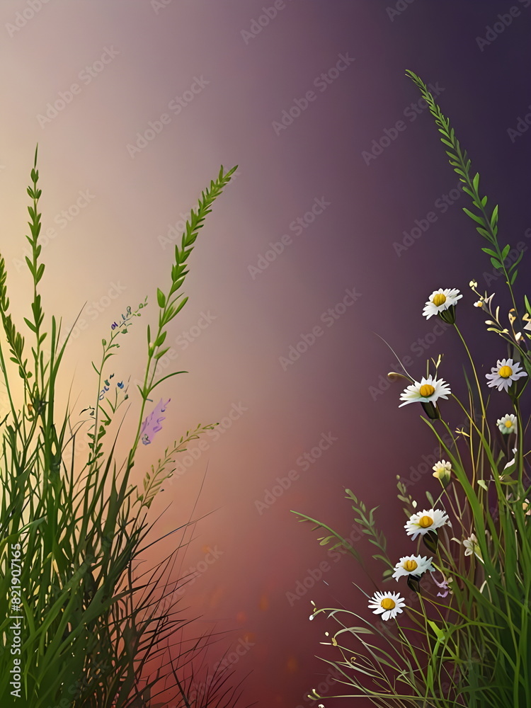 Obraz premium flowers and grass