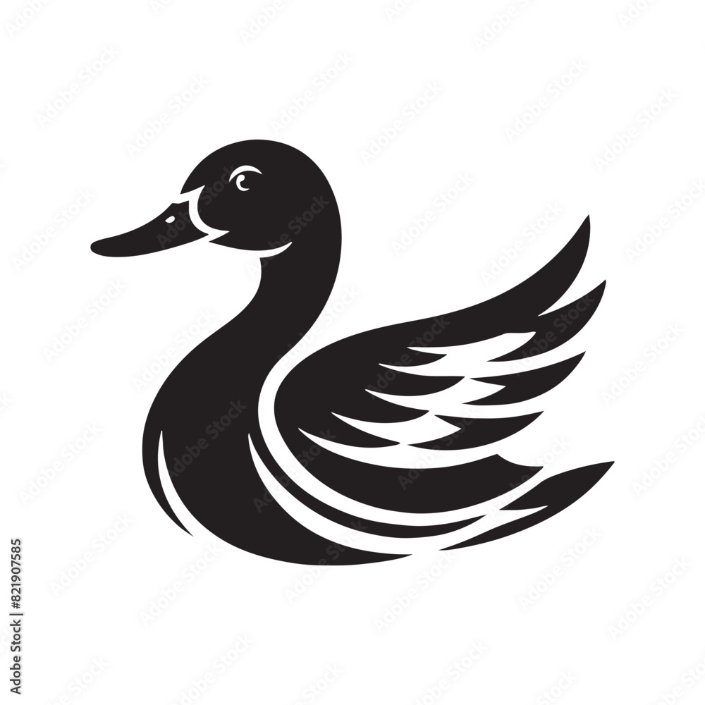Vector Duck Silhouettes: Striking Black Vector Art Capturing the Grace and Beauty of These Iconic Waterfowl- Duck Illustration. Vector Duck Silhouettes: Striking Black Vector Art Capturing the Grace and Beauty of These Iconic Waterfowl- Duck Illustration.