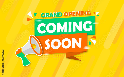 Grand opening coming soon sale poster sale banner design template with 3d editable text effect
