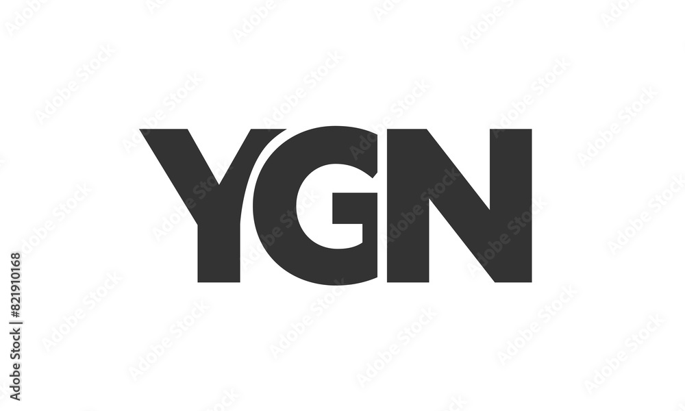 YGN logo design template with strong and modern bold text. Initial based vector logotype featuring simple and minimal typography. Trendy company identity.