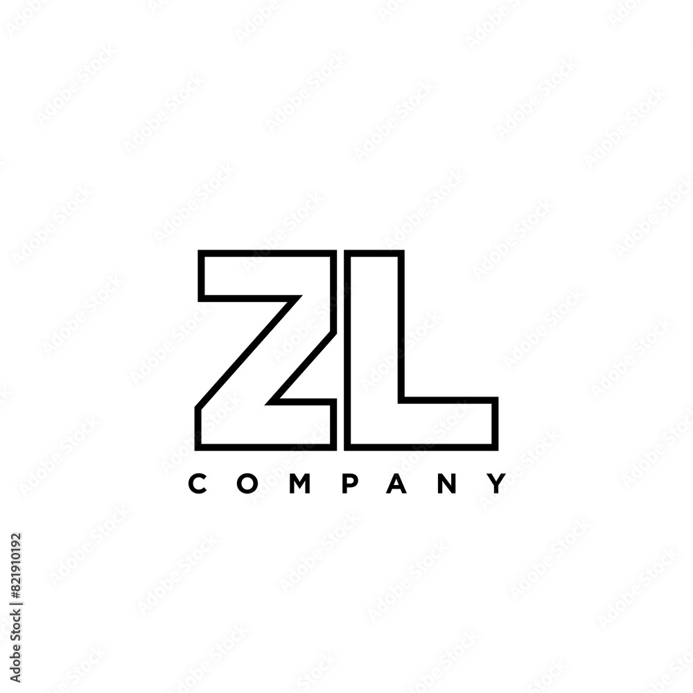 Fototapeta premium Letter Z and L, ZL logo design template. Minimal monogram initial based logotype.