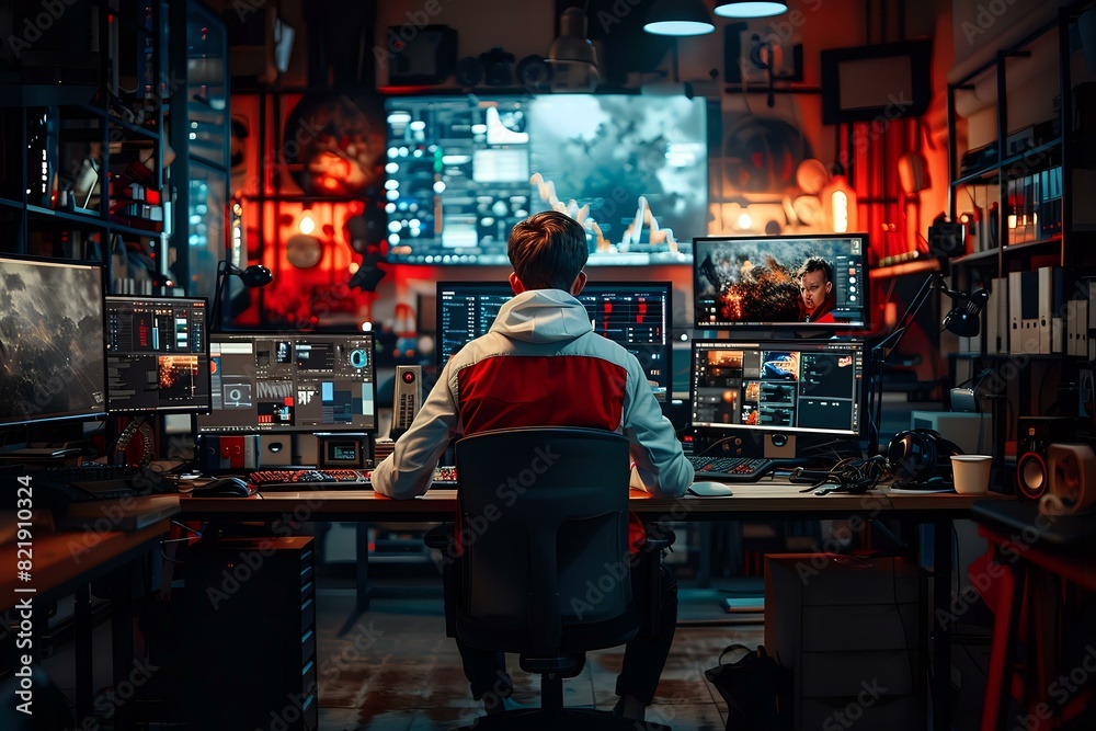 Fototapeta premium Data Scientist utilizing an array of tools and technologies for analysis