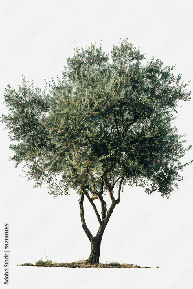 Tree isolated on white background olive Tree isolated on white background olive