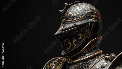 Dark Knight in Ornate Medieval Armor