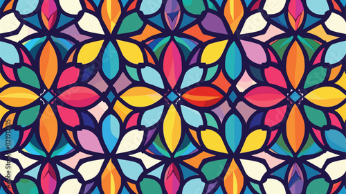 Abstract Colorful Kaleidoscope Background Floral Seam