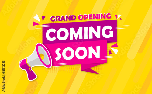 Grand opening coming soon sale poster sale banner design template with 3d editable text effect