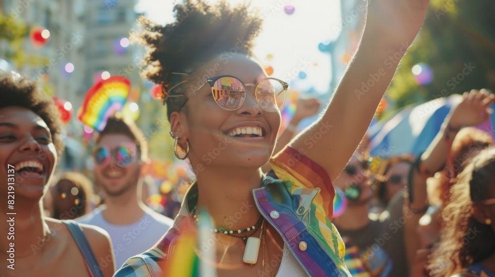 Obraz premium Group of People Celebrating Gay Pride Outdoors