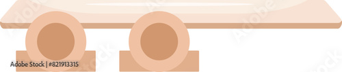 Wallpaper Mural Simplistic vector design of a flat wooden bench, suitable for parks and garden scenes Torontodigital.ca