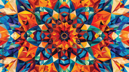 Abstract Kaleidoscope Mandala Colorful Background. Be