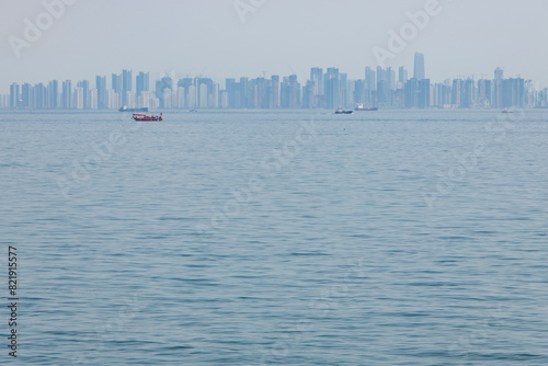 View of the fishing boat on the sea photo