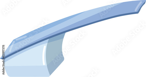 Vector illustration of a blue car spoiler, perfect for vehicle design elements