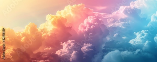 Multicolored abstract clouds with a soft gradient