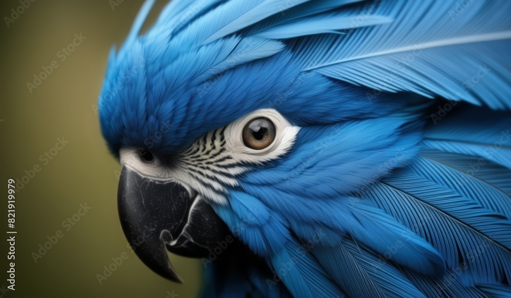 Obraz premium parrot blue feather macro texture