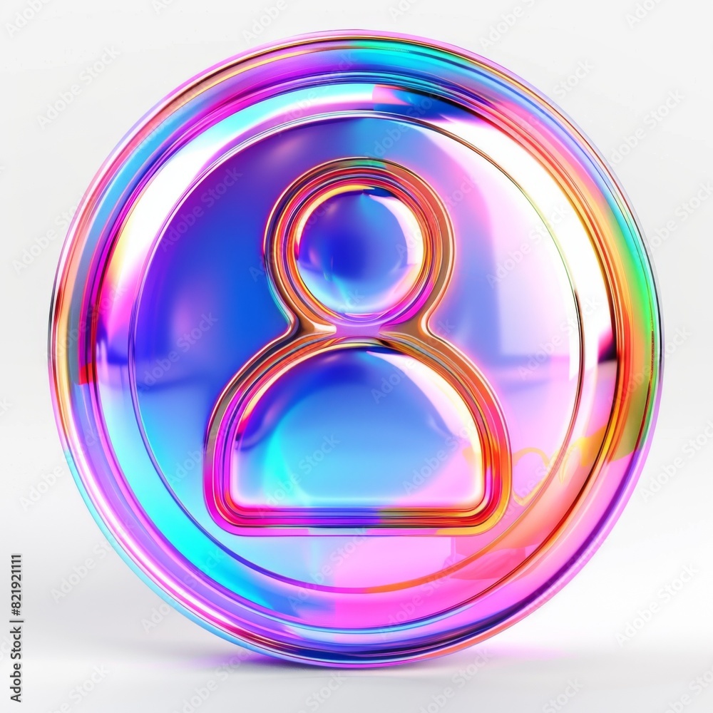 A vibrant, holographic men and women icon showcased in a simple, minimalist design against a white background. A vibrant, holographic men and women icon showcased in a simple, minimalist design against a white background.