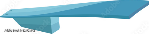 Vector illustration of a sleek blue diving board, isolated on a white background