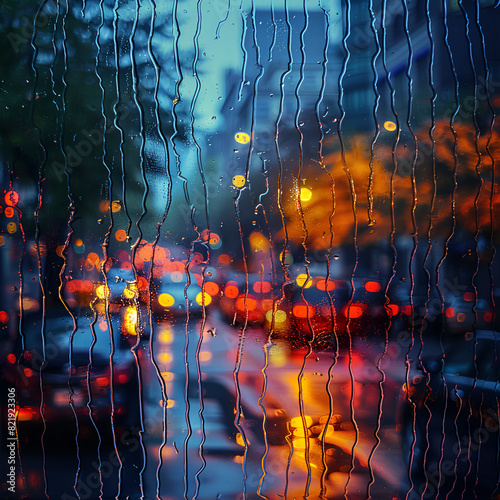 City Lights in Rainy Reverie photo