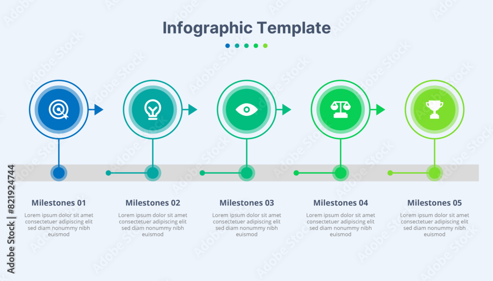 Fototapeta premium Infographic design 5 options or steps with icons. Infographic business concept Can be used for info graphics, flow charts, presentations, web sites, banners.
