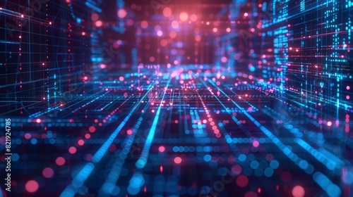 Wallpaper Mural Digital background ideal for technology, neural networks, AI, data transmission, encryption, digital art, visual representations, scientific research. Torontodigital.ca