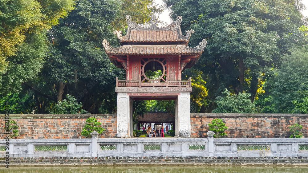 The Khue Van Cac (Pavilion Of Constellation Of Literature) In Temple Of Literature, Hanoi, Vietnam. This Architectural Work Is The Symbol Of Hanoi City. The Khue Van Cac (Pavilion Of Constellation Of Literature) In Temple Of Literature, Hanoi, Vietnam. This Architectural Work Is The Symbol Of Hanoi City.