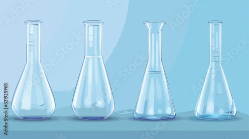 3d chemistry laboratory glass science test flask. Rea photo