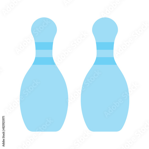 Modern icon of bowling pins, indoor skittles games