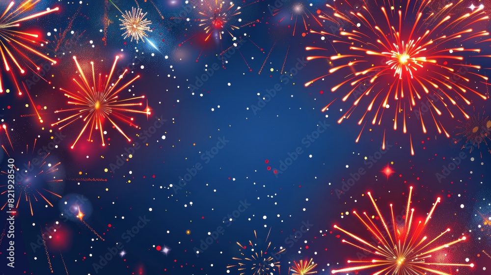 background from a bunch of fireworks creating a colorful display in the night sky, card, copy space background from a bunch of fireworks creating a colorful display in the night sky, card, copy space