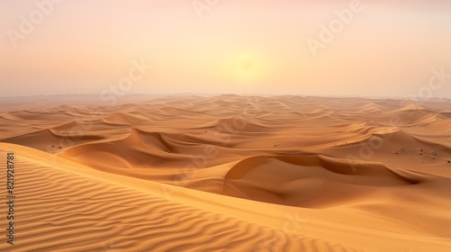 Serene desert landscape at sunset