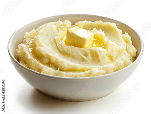 Creamy mashed potatoes with melted butter