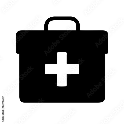Medicine bag  aid kit health box emergency help care Pictogram 