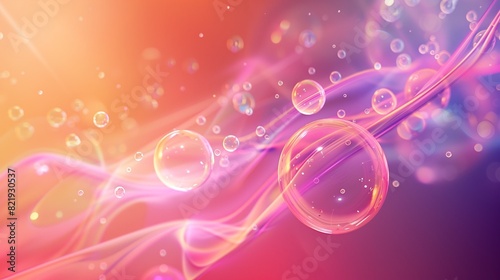Vibrant abstract background featuring smooth curved lines and colorful  soft bubbles captured in HD. 
